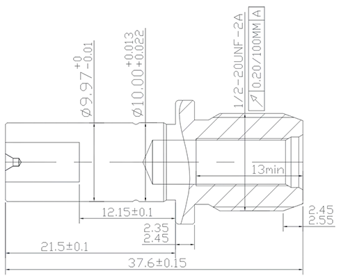 M6*1.0L,1/2"-20UNF-2A,Transmission Output Shaft