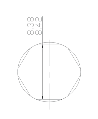 38-24UNF-2A Spindle, S45C, Transmisi Kaluaran aci