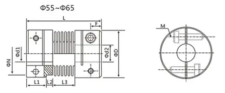 JRCG SUS304 belgkobling Fleksible akselkoblinger