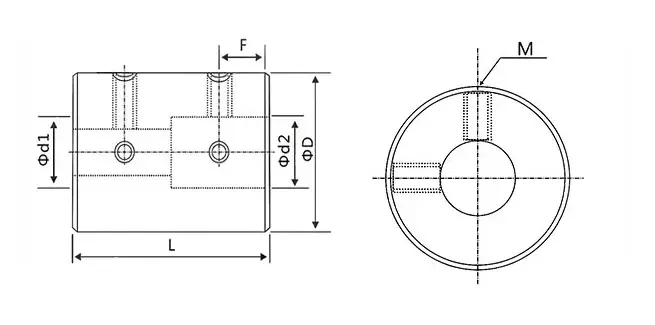 Acoplamiento rígido de aluminio JW, acoplamiento de eje de alto par